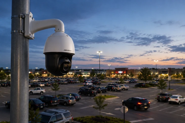PTZ Security Camera Commercial Parking Lot